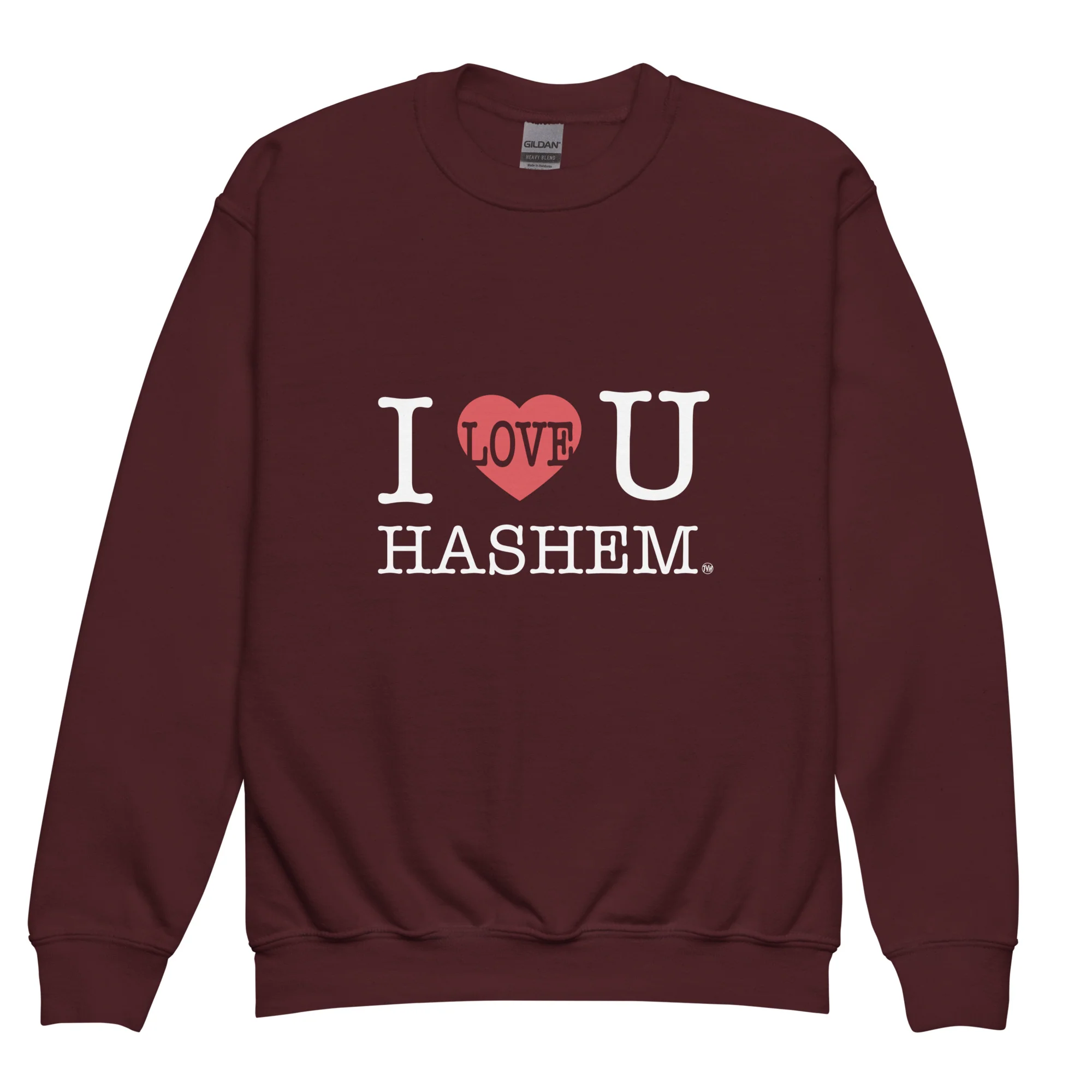 I Love You Hashem Youth Crewneck - Image 3