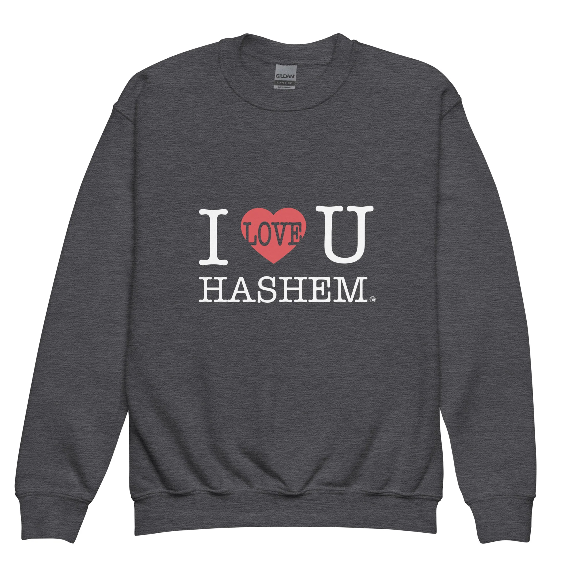 I Love You Hashem Youth Crewneck - Image 4